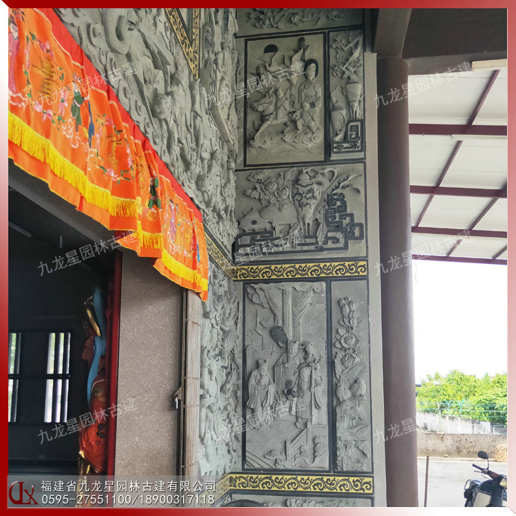 寺廟門(mén)面浮雕圖片